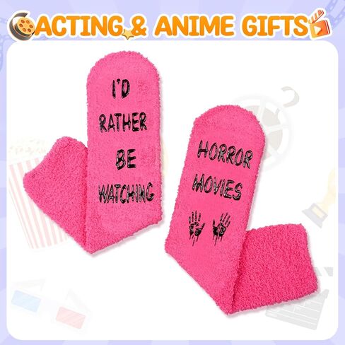 HAPPYPOP Funny Women Horror Movie Socks Women Halloween Socks, Novelty Horror Movie Gifts Scary Movie gifts Movie Lover Dark Pink in Saudi Arabia