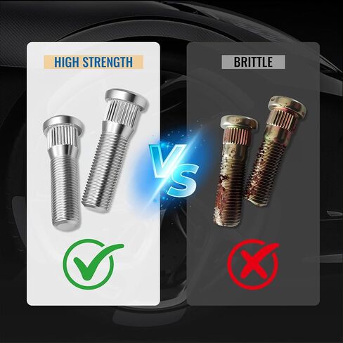 6 Pack 1/2"-20 Wheel Studs, 2.06" Overall Length, 0.57" Spline, 0.75" Head, 10.9 Grade Steel Tire Stud, 1/2 x 20 Serrated High Strength Precision Thread Wheel Lug Bolts Replacement Kit in Saudi Arabia