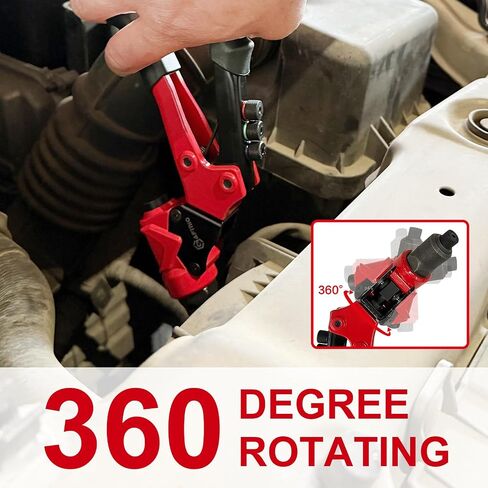 2 in 1 Rivet Nut Tool, Rivet Gun, 360° Swivel Head Multi-Application Tool with 4 Rivet Heads and 8 Metric & SAE Mandrels, Hand Riveter Tool with 80 Rivets and 80 Rivet Nuts, Designed for Tight Space in Saudi Arabia