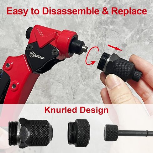 2 in 1 Rivet Nut Tool, Rivet Gun, 360° Swivel Head Multi-Application Tool with 4 Rivet Heads and 8 Metric & SAE Mandrels, Hand Riveter Tool with 80 Rivets and 80 Rivet Nuts, Designed for Tight Space in Saudi Arabia