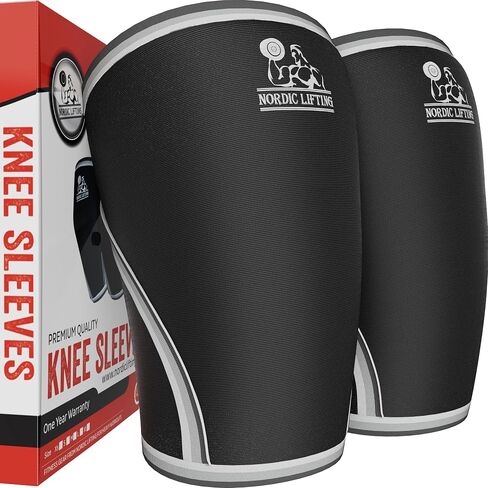 Nordic Lifting Knee Sleeves (1 Pair) Support & Compression for Weightlifting, Powerlifting & Cross Training - 7mm Neoprene Sleeve for The Best Squats - Both Women & Men in Kuwait