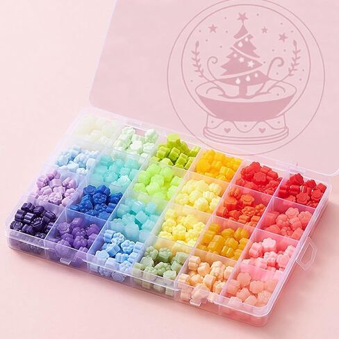 Wax Seal Cat Paw Beads Kit with Stamp, 24 Colors Sealing Wax Pellets with Christmas Tree Crystal Ball Style Brass Stamp for Christmas Invitation Letter Envelope Gift Cards 400Pcs Beads in Saudi Arabia