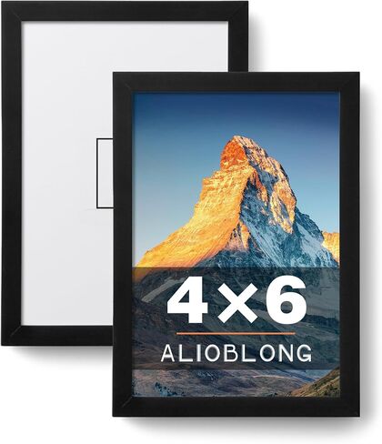 5x7 Picture Frame Set of 2,Black Photo Frame for 4x6 With Mat or 5x7 Without Mat,Horizontal and Vertical Formats for Wall Mount or Tabletop with Plexi Sheet in Saudi Arabia