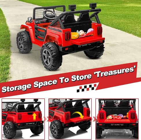 سيارة ركوب 24 فولت XL مع جهاز تحكم عن بعد، سيارة JOYRACER بمقعدين 4WD/2WD قابلة للتحويل للأطفال مع مقعد واسع 20 بوصة، زهرة هدية، عجلات سيارة بقوة 4 × 200 واط، شاحنة كبيرة 24 فولت للأولاد والبنات، وردي in Kuwait