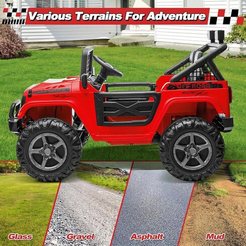 سيارة ركوب 24 فولت XL مع جهاز تحكم عن بعد، سيارة JOYRACER بمقعدين 4WD/2WD قابلة للتحويل للأطفال مع مقعد واسع 20 بوصة، زهرة هدية، عجلات سيارة بقوة 4 × 200 واط، شاحنة كبيرة 24 فولت للأولاد والبنات، وردي in Kuwait