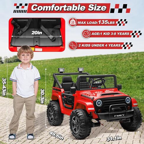 سيارة ركوب 24 فولت XL مع جهاز تحكم عن بعد، سيارة JOYRACER بمقعدين 4WD/2WD قابلة للتحويل للأطفال مع مقعد واسع 20 بوصة، زهرة هدية، عجلات سيارة بقوة 4 × 200 واط، شاحنة كبيرة 24 فولت للأولاد والبنات، وردي in Kuwait