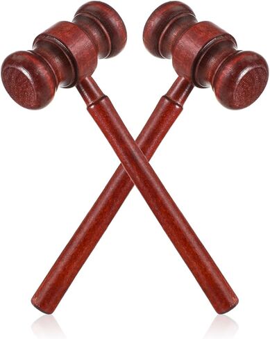 2 Pcs Wood Judge Gavels Brown Handmade Auction Gavels Vintage Wooden Gavel Auction Gavel Costume Accessory Chairmen Props Desk Accessories and Workspace Organizers 17cm/6.7 Inch in Saudi Arabia
