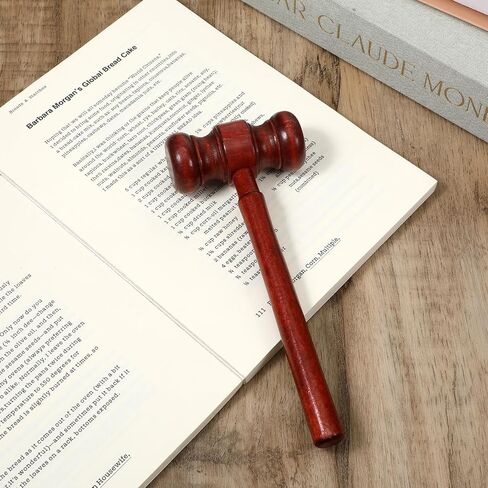 2 Pcs Wood Judge Gavels Brown Handmade Auction Gavels Vintage Wooden Gavel Auction Gavel Costume Accessory Chairmen Props Desk Accessories and Workspace Organizers 17cm/6.7 Inch in Saudi Arabia