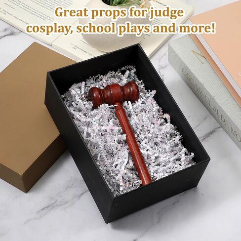 2 Pcs Wood Judge Gavels Brown Handmade Auction Gavels Vintage Wooden Gavel Auction Gavel Costume Accessory Chairmen Props Desk Accessories and Workspace Organizers 17cm/6.7 Inch in Saudi Arabia