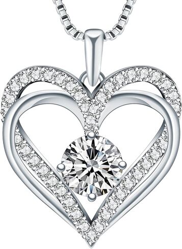 LAVALE Heart Necklace gifts for wife (18K YellowGold-1Carat) in Saudi Arabia