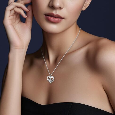 LAVALE Heart Necklace gifts for wife (18K YellowGold-1Carat) in Saudi Arabia