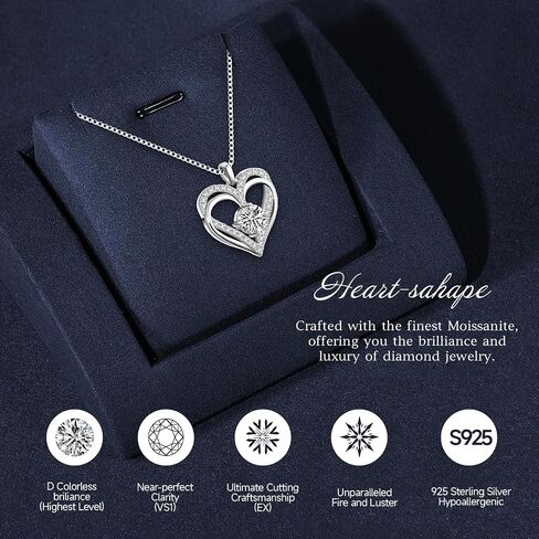 LAVALE Heart Necklace gifts for wife (18K YellowGold-1Carat) in Saudi Arabia