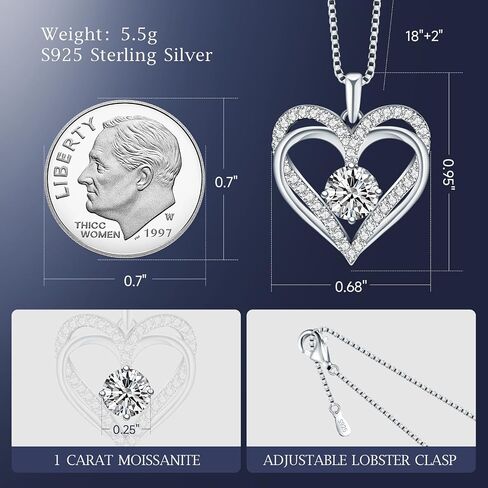 LAVALE Heart Necklace gifts for wife (18K YellowGold-1Carat) in Saudi Arabia
