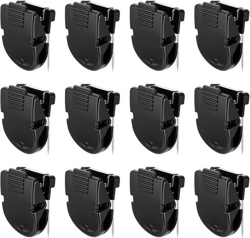 12Pcs Cubicle Clips, Fabric Partition Panel Wall Clip Cubicle Accessories Office Photos Wall for Notes Memos Standard Size(Black) in Saudi Arabia