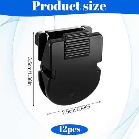12Pcs Cubicle Clips, Fabric Partition Panel Wall Clip Cubicle Accessories Office Photos Wall for Notes Memos Standard Size(Black) in Saudi Arabia