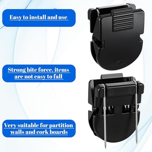 12Pcs Cubicle Clips, Fabric Partition Panel Wall Clip Cubicle Accessories Office Photos Wall for Notes Memos Standard Size(Black) in Saudi Arabia