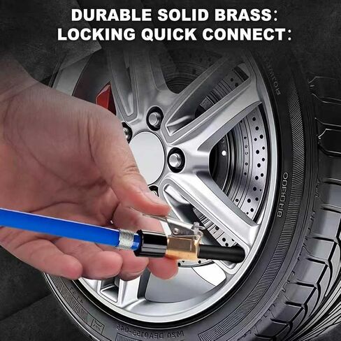 3 Pack Brass Locking Tire Air Chuck with Adapter, Heavy Duty Universal Locking Air Chuck, Solid Brass Air Chuck Suitable for Tire Inflation Hose in Saudi Arabia