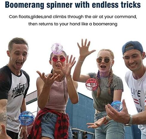 لعبة كرة Hoofun Flying Orb Ball، 2025 Magic Hover Ball Boomerang، دوران 360 درجة للكرة الأرضية الكونية، طائرة بدون طيار صغيرة يتم التحكم فيها يدويًا مع أضواء LED، ألعاب رائعة هدية للأولاد والبنات من سن 6 إلى 12 عامًا، أزرق in Kuwait