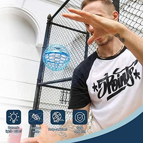 لعبة كرة Hoofun Flying Orb Ball، 2025 Magic Hover Ball Boomerang، دوران 360 درجة للكرة الأرضية الكونية، طائرة بدون طيار صغيرة يتم التحكم فيها يدويًا مع أضواء LED، ألعاب رائعة هدية للأولاد والبنات من سن 6 إلى 12 عامًا، أزرق in Kuwait