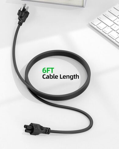 3 Prong AC Laptop Power Cord Cable Fit for LG TV Lenovo Dell HP Asus Acer MSI Razer Toshiba Sony Samsung Adapter Notebook Computer Charger Cable IEC-60320 IEC320 C5 to Nema 5-15P Three Prong in Kuwait