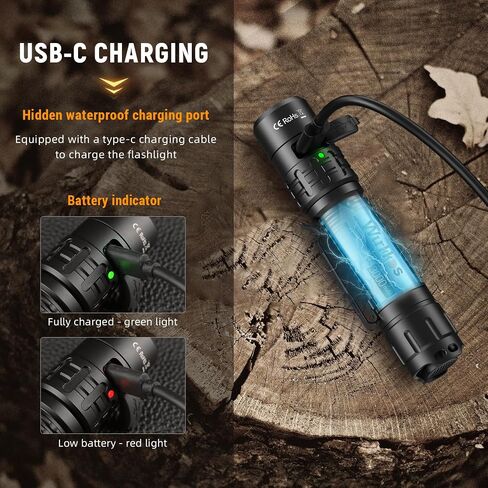 Wurkkos TD02 Led Flashlight, Super Bright Pocket Flashlights Rechargeable,High Lumens Tactical Flashlight EDC Flash Light with Type C Charging Port Tail Switch for Outdoor and Indoor Activities in Kuwait