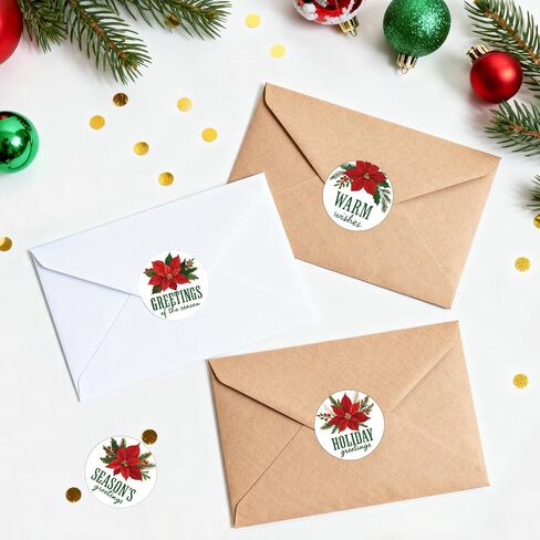 jijAcraft 120Pcs Christmas Gift Stickers - Vintage Happy Holiday Sticker, 2Inch Merry Christmas Stickers, Holiday Envelope Seal for Gift Wrapping, Cookie Bags, Party Favors, Xmas Party Supplies in Saudi Arabia