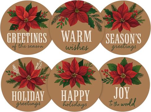 jijAcraft 120Pcs Christmas Gift Stickers - Vintage Happy Holiday Sticker, 2Inch Merry Christmas Stickers, Holiday Envelope Seal for Gift Wrapping, Cookie Bags, Party Favors, Xmas Party Supplies in Saudi Arabia