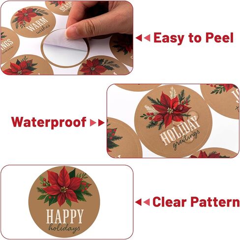 jijAcraft 120Pcs Christmas Gift Stickers - Vintage Happy Holiday Sticker, 2Inch Merry Christmas Stickers, Holiday Envelope Seal for Gift Wrapping, Cookie Bags, Party Favors, Xmas Party Supplies in Saudi Arabia