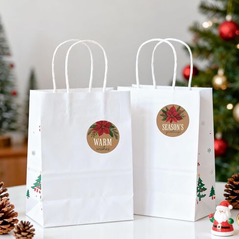 jijAcraft 120Pcs Christmas Gift Stickers - Vintage Happy Holiday Sticker, 2Inch Merry Christmas Stickers, Holiday Envelope Seal for Gift Wrapping, Cookie Bags, Party Favors, Xmas Party Supplies in Saudi Arabia