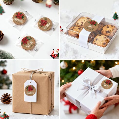 jijAcraft 120Pcs Christmas Gift Stickers - Vintage Happy Holiday Sticker, 2Inch Merry Christmas Stickers, Holiday Envelope Seal for Gift Wrapping, Cookie Bags, Party Favors, Xmas Party Supplies in Saudi Arabia