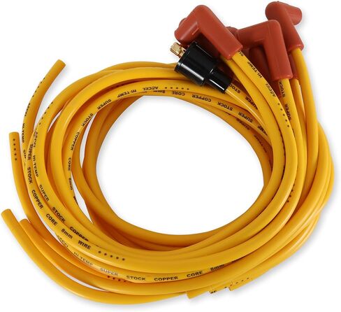 ACCEL 4039 Spark Plug Wire Set - 8mm - Yellow with Orange Straight Boots in Saudi Arabia