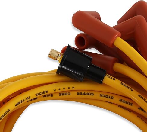 ACCEL 4039 Spark Plug Wire Set - 8mm - Yellow with Orange Straight Boots in Saudi Arabia