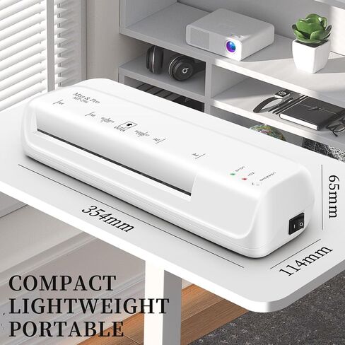 Mas & Pro 9 Inch Thermal Laminator, Personal Laminating Machine for A4/Letter/Photo, Hot & Cold with 40 Pouches, 2-Roller, Anti-Jam, Fast Warm-Up for Home Office School, White in Saudi Arabia