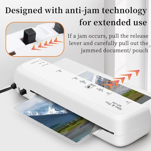 Mas & Pro 9 Inch Thermal Laminator, Personal Laminating Machine for A4/Letter/Photo, Hot & Cold with 40 Pouches, 2-Roller, Anti-Jam, Fast Warm-Up for Home Office School, White in Saudi Arabia