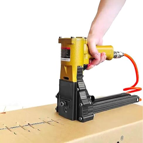 Pneumatic Carton Closing Stapler, 34.7mm(1 3/8") Corrugated Carton Staple Gun, Customizable Nail Length & Depth Adjustment for Secure Carton Sealing and Box Assembly in Saudi Arabia
