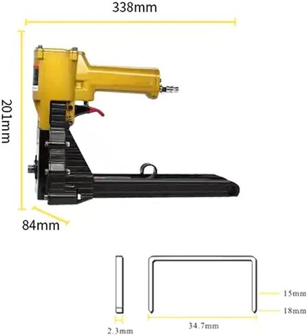 Pneumatic Carton Closing Stapler, 34.7mm(1 3/8") Corrugated Carton Staple Gun, Customizable Nail Length & Depth Adjustment for Secure Carton Sealing and Box Assembly in Saudi Arabia