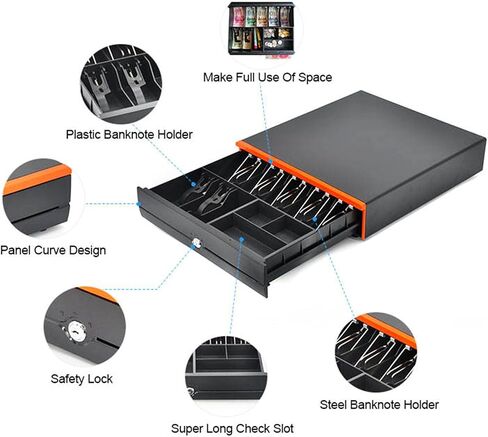 Cash Register with Pos System, All-in-One Smart Cash Register for Small Businesses, with 15.6" Touch Screen Monitor, Dual-core I5 CPU, Cash Drawer, 58mm Printer, Barcode Scanner B in Saudi Arabia
