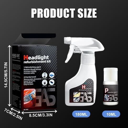 Automotive Headlamp Restoration Fluid Kit, 2026 New Automotive Headlamp Restoration Fluid Oxidized, Multifunctional Car Headlight Polishing Repair Kit for All Vehicle Types (1 Set) in Saudi Arabia