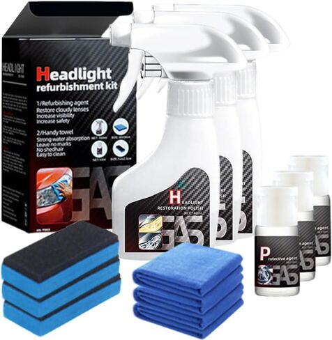 Automotive Headlamp Restoration Fluid Kit, 2026 New Automotive Headlamp Restoration Fluid Oxidized, Multifunctional Car Headlight Polishing Repair Kit for All Vehicle Types (1 Set) in Saudi Arabia