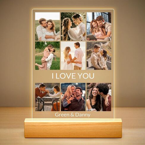 إطارات صور مخصصة مع صورة، إطار صور شخصي مع إضاءة ليلية، إطارات صور مخصصة، هدايا عيد ميلاد مخصصة للذكرى السنوية للنساء والرجال وصديقتها وزوجها in Kuwait