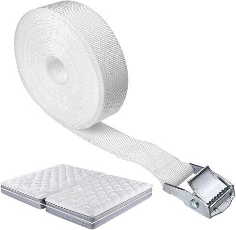 Homaisson 33 Ft Twin Bed Extender Strap, Adjustable PP Binding for Connecting Mattresses, Twin Mattress Connector, White with Robust Alloy Buckle, 1.5 in Width, King Daybed Converter in Saudi Arabia