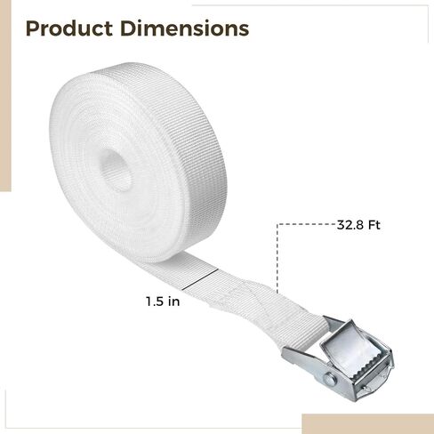 Homaisson 33 Ft Twin Bed Extender Strap, Adjustable PP Binding for Connecting Mattresses, Twin Mattress Connector, White with Robust Alloy Buckle, 1.5 in Width, King Daybed Converter in Saudi Arabia