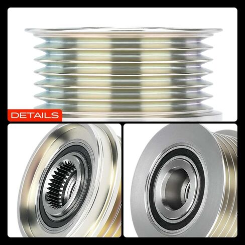 A-Premium Alternator Freewheel Clutch Pulley Compatible with Porsche 911 2000-2009 2011, Boxster 2000-2008, Cayman 2006-2008, 2.7L 3.2L 3.4L 3.6L 3.8L, 6 Grooves Clockwise in Saudi Arabia