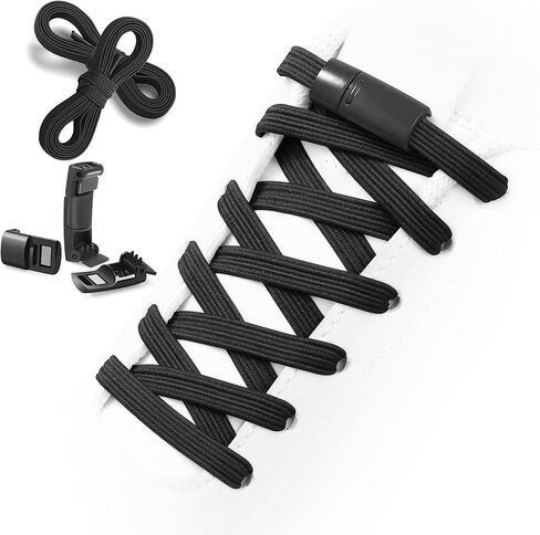 Elastic No Tie Flat Shoe Laces for Sneakers, Tieless Shoelaces for Adults, Stretch Shoes Strings in Saudi Arabia