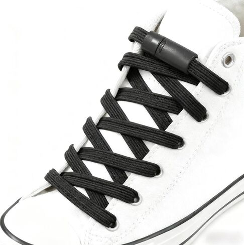 Elastic No Tie Flat Shoe Laces for Sneakers, Tieless Shoelaces for Adults, Stretch Shoes Strings in Saudi Arabia