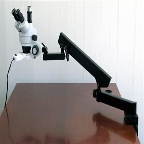 AmScope SM-6TZ-54S-M Digital Professional Trinocular Stereo Zoom Microscope, WH10x Eyepieces, 3.5X-90X Magnification, 0.7X-4.5X Zoom Objective, 54-Bulb LED Light, Clamping Articulating Arm Stand, 110V-240V, Includes 0.5X and 2.0X Barlow Lenses and 1.3MP C in Saudi Arabia
