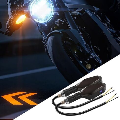 جهاز عرض أضواء إشارة الانعطاف LED للدراجات النارية، مؤشر ضوء إشارة LED وامض أمامي وخلفي للدراجة النارية مع إسقاط نمط السهم على الأرض ومزامنة الوميض الكهرماني، شكل بيضاوي - قطعتان in Kuwait