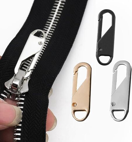 6 PCS Replacement Metal Zipper Heads - Universal Detachable Zipper Solution, Easy Luggage Repair, Clothes Accessories, Mixed Color, Reusable, Durable in Saudi Arabia