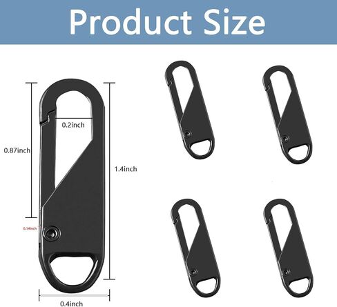 6 PCS Replacement Metal Zipper Heads - Universal Detachable Zipper Solution, Easy Luggage Repair, Clothes Accessories, Mixed Color, Reusable, Durable in Saudi Arabia