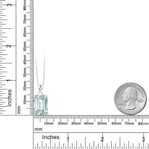 جوهرة ستون كينغ 10K الذهب الأبيض 14X10MM الزمرد قطع الأحجار الكريمة جوهرة قلادة قلادة | قلادة ذهبية للنساء | مع سلسلة من الذهب الأبيض مقاس 18 بوصة عيار 10 قيراط in Saudi Arabia